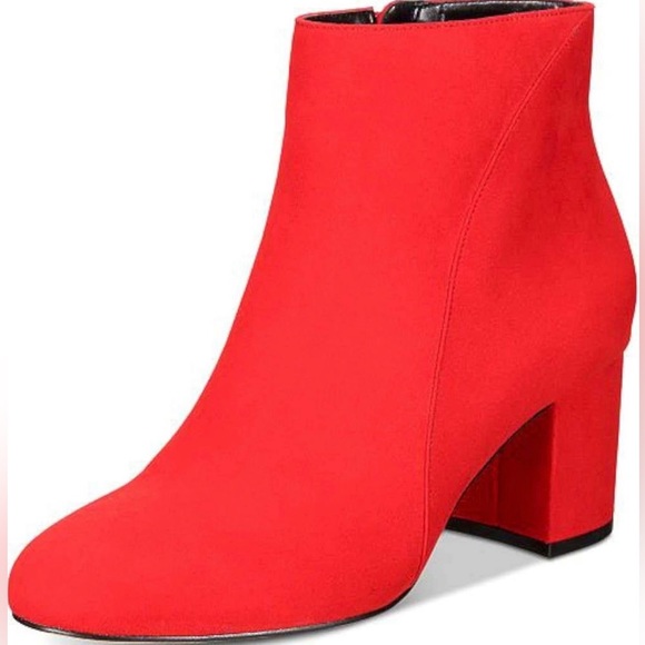 NWT INC International Concepts Red Lava Suede Close Toe Ankle Boots, Size 8 - Picture 2 of 12